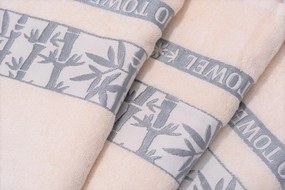 Bambusowy ręcznik BAMBOO 50x90 cm kremowy, 70% włókno bambusowe | 30% bawełna