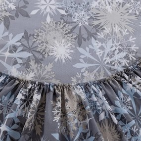 PrzytulneMieszkanie.pl Prześcieradło z mikrofibry SNOWFLAKE niebieskoszare 180x200 cm