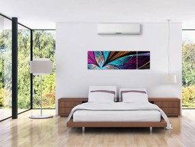 Obraz - Abstrakcja, kwiat (170x50 cm)