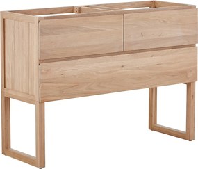 Szafka pod umywalkę z litego dębu - Jasny naturalny - 120 cm - TARELO