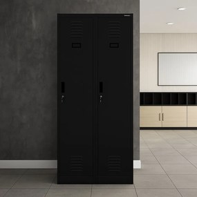 Szafa socjalna czterokomorowa Kacper 80x50x180 cm, czarna