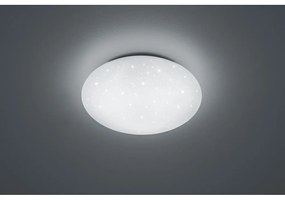 Biała okrągła lampa sufitowa LED Trio Putz, średnica 27 cm
