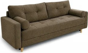 Sofa z Funkcją Spania LONAR Brązowa Boucle Nowoczesna