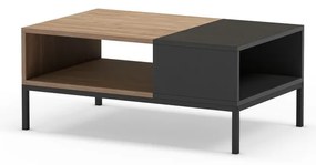 Czarno-naturalny stolik 56x90 cm Cailin – Marckeric