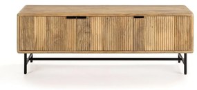 Szafka pod TV z litego drewna mango w naturalnym kolorze 145x50x40 cm Mundra – MOME