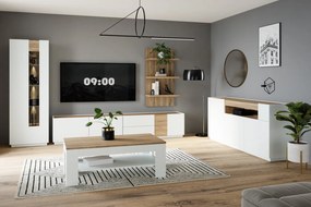 Trzydrzwiowa komoda z wnęką Lewisville 231, Secret Gray/dąb Valencia