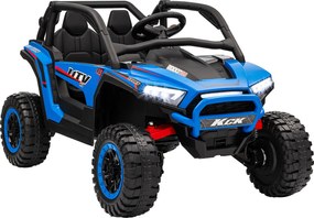 AIYAPLAY Elektryczny SUV dla Dzieci, 5-7 km/h, 2-osobowy, z Pilotem, Muzyka, Światła, 1h Jazdy, Niebieski