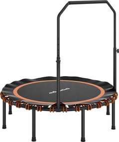 SPORTNOW Trampolina fitness z regulowaną poręczą, trampolina sportowa do użytku wewnątrz i na zewnątrz, stal, tworzywo sztuczne, pomarańczowy