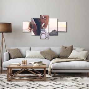 Obraz kobiety na plaży (125x70 cm)