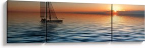 Obraz - Żaglówki na morzu (170x50 cm)