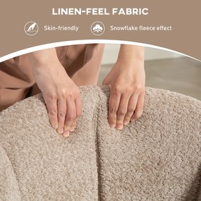 HOMCOM Fotel, Siedzisko z wygodnym siedziskiem, obrotowy, miękki pokrycie, do 120 kg, Jasnobrązowy