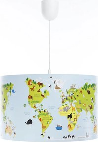 Dziecięca lampa wisząca mapa świata - A326 H9-H24