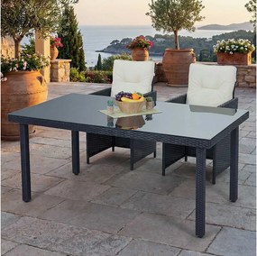 Stół ogrodowy z polyratanu Chieti,  antracytowy