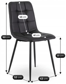 Zestaw Stół Okrągły LINO 100 cm Dąb Rustykalny/Czarny i 4 Krzesła DALVIN Czarne Ekoskóra Nowoczesne Loft