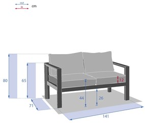 Sofa ogrodowa aluminiowa EVASION