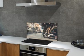 Szklany Panel Motocykle pod Palmami w Lecie