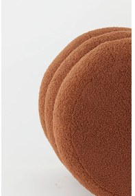 Pomarańczowy puf z materiału bouclé Kimi – Light &amp; Living