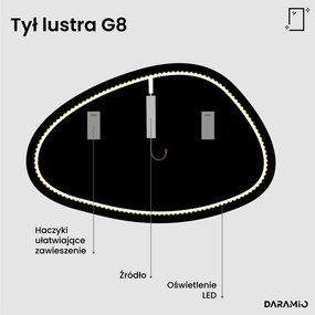 Nietypowe lustro łazienkowe z oświetleniem LED G8