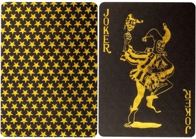 Karty pokerowe plastikowe - czarne / złote