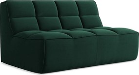Modułowa sofa 2-osobowa - z tkaniny welwetowej - butelkowa zieleń - KALAI