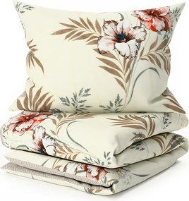 PrzytulneMieszkanie.pl PrzytulneMieszkanie.pl Dwustronna pościel DUO SENSE SANDORA kremowa + poszewka na poduszkę 40x50 cm GRATIS Rozmiar pościeli: 70 x 90 cm | 140 x 200 cm