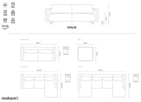 Jasnoniebieska sofa 230 cm Malie – Makamii