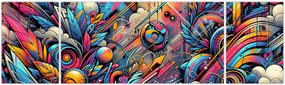 Obraz - Kolorowe graffiti (170x50 cm)