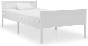 Białe drewniane łóżko jednoosobowe 100x200 A3-A22