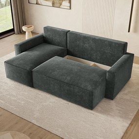 Masseno Narożnik POTARO z funkcją spania i pojemnikiem na pościel Narozniki L, Rozkładana sofa - Szary, LUMO 75
