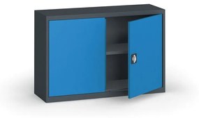Szafa metalowa, 800 x 1200 x 400 mm, 1 półki, antracyt/niebieska