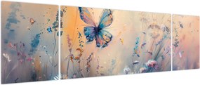Obraz - Łąka z motylem II (170x50 cm)