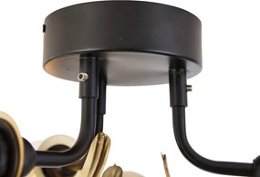Orientalna lampa sufitowa mosiężna z czarną 3-światłową - Louka