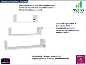 Biały komplet 3 sztuk półek skandynawskich M3-L41