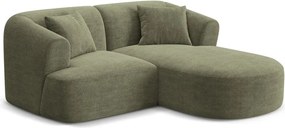 Zielony sztruksowy narożnik (prawostronny/z szezlongiem) Campi – Cosmopolitan Design