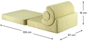 Zielony fotel dziecięcy z materiału bouclé Flipster – Wigiwama