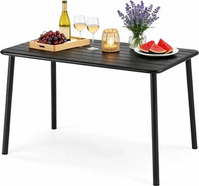 Sześcioosobowy Stół Czarny Metalowy Do Ogrodu E3-W83