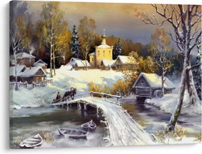 Obraz - Zimowe miasteczko (70x50 cm)