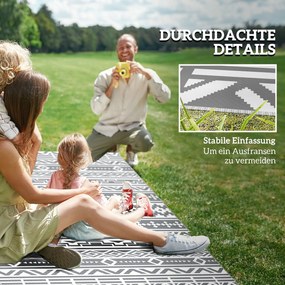 Outsunny Dywan zewnętrzny trwały i odporny na warunki atmosferyczne, dywan w stylu Boho do salonu, balkonu