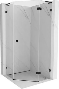 Mexen Lunar L kabina prysznicowa pięciokątna uchylna prawa 80 x 80 cm, transparent, czarna - 831L-080P-080L-70-00-P