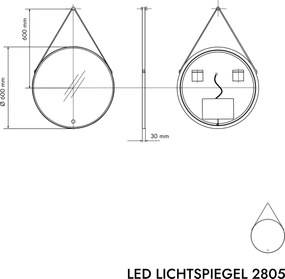 Lustro łazienkowe podświetlane LED 2805 okrągłe