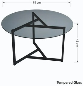 Czarny okrągły stolik ø 75 cm Trio – Neostill