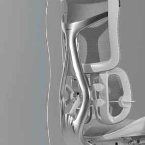 Ergonomiczny fotel z regulowanym podnóżkiem Brave V-Kinetic szary