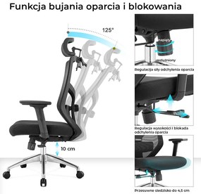 Ergonomiczny fotel do biura Rosa, zgodny z normą BHP