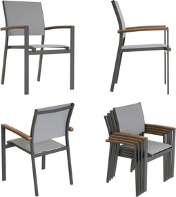 Zestaw ogrodowy stolik bistro i 2 krzeseła, szary