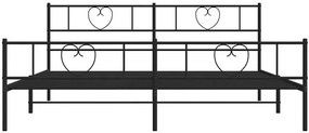 Czarne metalowe łóżko małżeńskie 200x200cm Lalus