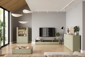 Komoda Elivo 150 cm z szufladami - eukaliptus / dąb baltic dune