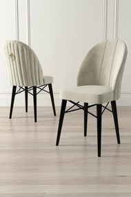 Zestaw krzeseł do jadalni Ritim Cream and Black, 6 szt.