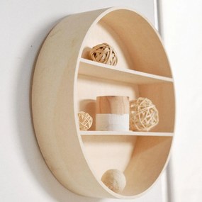 Półka ścienna Simplicity, drewniana, Ø 38,5 cm