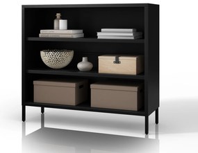 Niski regał metalowy czarny Modern LUCA 1000 x 900 x 350 mm