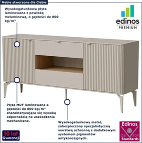 Kaszmirowa ryflowana komoda na nóżkach H1-R03